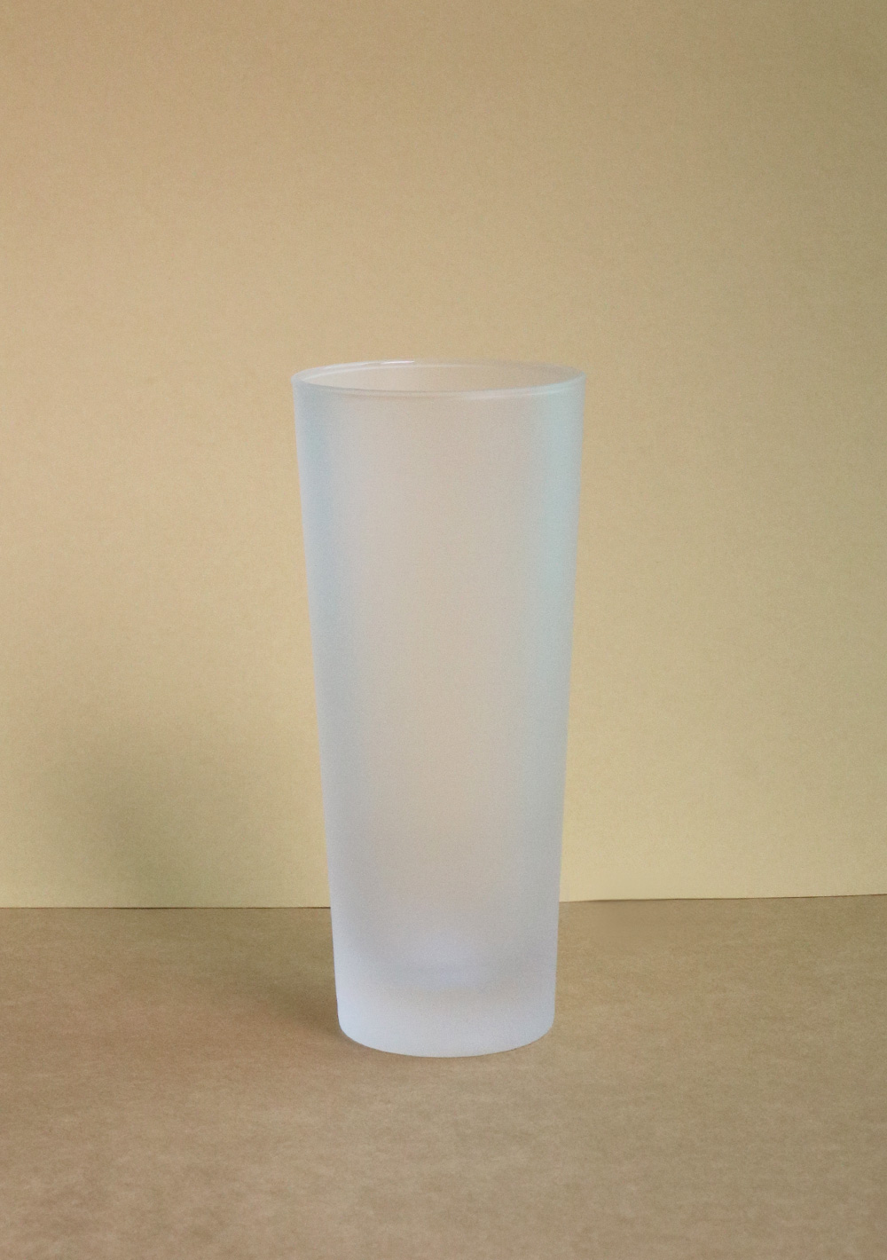 White glass cup